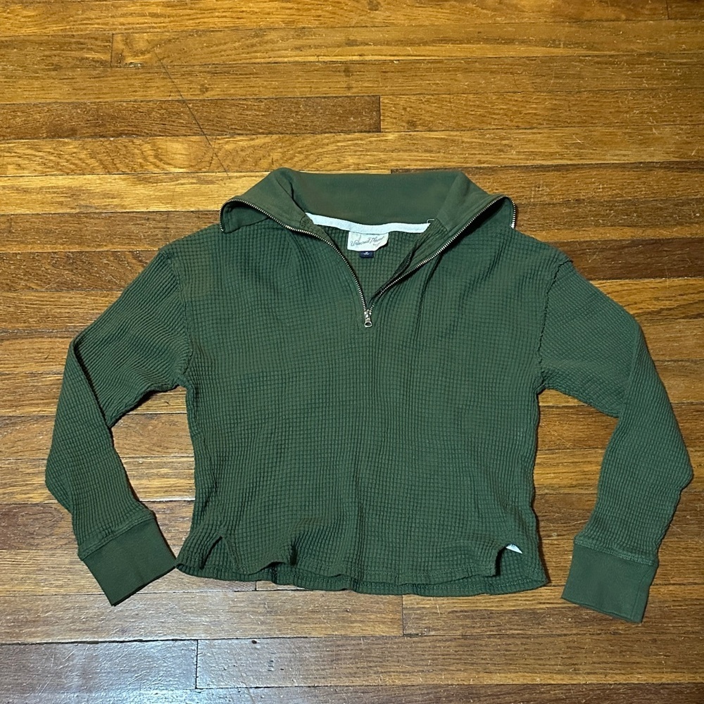 Universal Thread Olive Green Cowl Neck Sweater/Thermal Style Top, Medium